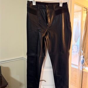 Express Black Leather Skinny Jeans